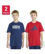 Adidas Boys Girls T-Shirts Navy Blue Red 2-Pack Short Sleeves Crewneck - $44.99