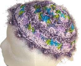 Lavender and multicolor Crochet Beanie Hat - £9.25 GBP