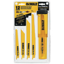 DEWALT 12pc Recip Saw Blade Set w/ Telescoping Case DW4892 New - £47.71 GBP