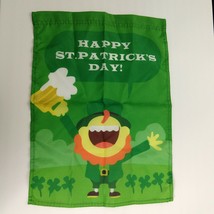 Happy Saint Patrick&#39;s Day House garden banner Flag Leprechaun Beer Shamr... - £7.78 GBP