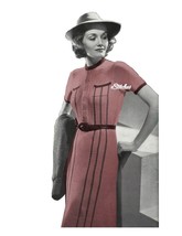 1930s Shirtwaist Dress with Stripes &amp; Sweater Coat - 2 Knit pattern (PDF 5105) - £3.80 GBP
