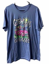 Buc-ees T shirt Pink Pick-Up Growing Your Own Way Size Medium Blue - £14.31 GBP