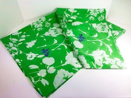 Vintage 60s Fieldcrest Perfection TWIN FLAT Sheet Abstract Flowers 50/50 Percale - £22.15 GBP