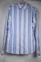 Boss Hugo Boss Mens Button Front Shirt LS Top Blue White Purple L - $25.74