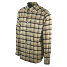 Columbia Men&#39;s Beige Brown Black Plaid Cornell Woods L/S Flannel Shirt (272) - L - £16.74 GBP