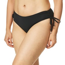 Anne Cole Women&#39;s Alex Solid Side Tie Adjustable Bikini Swim Bottom, Black, Medi - £29.75 GBP