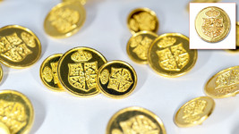 Set of Die Cast Metal Blazer Buttons W186-GOLD Gold Colour 3L/7S ø20mm ø... - £14.34 GBP