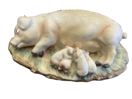 Figurine Pig Feeding Piglets Bone China Maruri Masterpiece Enesco 1978 V... - $12.07