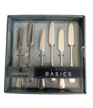 Bistro Basics Set of 6 Jam Cheese Spreaders Stainless Steel Charcuterie ... - $36.14