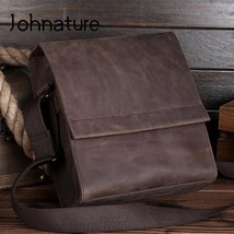 2022New Retro Leisure Men Soft Briefcase Leather Business Bag Shoulder&amp;Crossbody - £98.71 GBP