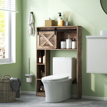 Over the Toilet Bathroom Storage Cabinet w/ Sliding Barn Door - £144.68 GBP