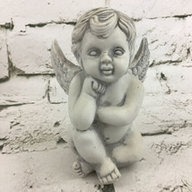 Angel Figurine Cherub Cupid 5” Hollow Ceramic Garden Decor Statue Figure  - £15.47 GBP
