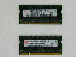 HYMP125S64CP8-S6 4GB 2X2GB PC2-6400 DDR2 800Mhz Sodimm 200pin Pc Mémoire Hynix - £58.64 GBP