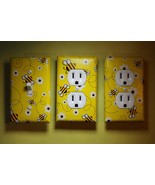 Bee pattern light switch cover Bedroom Living... - £15.65 GBP