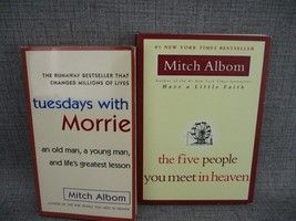 lot 2 Mitch Albom Books Tuesdays with Morrie The Five People You Meet In Heaven - £7.47 GBP