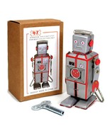 TIN TOY ROBOT 3.75&quot; MS502A Easelback Wind Up Walking Retro Style Litho M... - £11.88 GBP