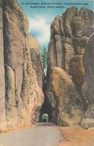 Big Tunnel Needles Hwy Custer State Park Black Hills Linen Postcard SD C434 - $6.93