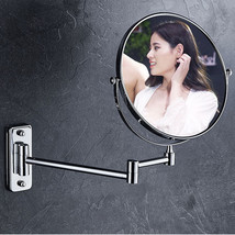 2-Side Stainless Steel Wall Mount Bathroom 10X Magnifying Makeup Shaving... - £47.00 GBP