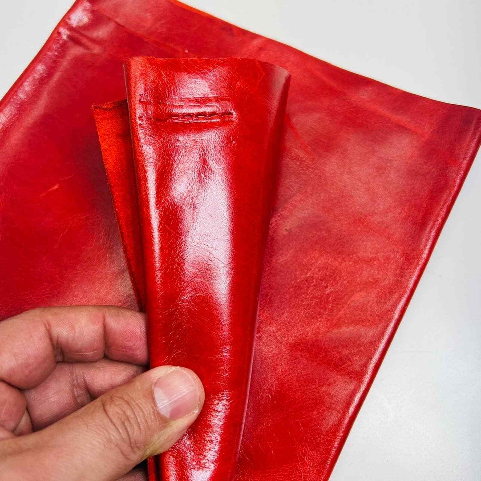 Cambridge Leather Collection Sample 23" x 24" Fabric Red Clothing Fashion Design Item image 3