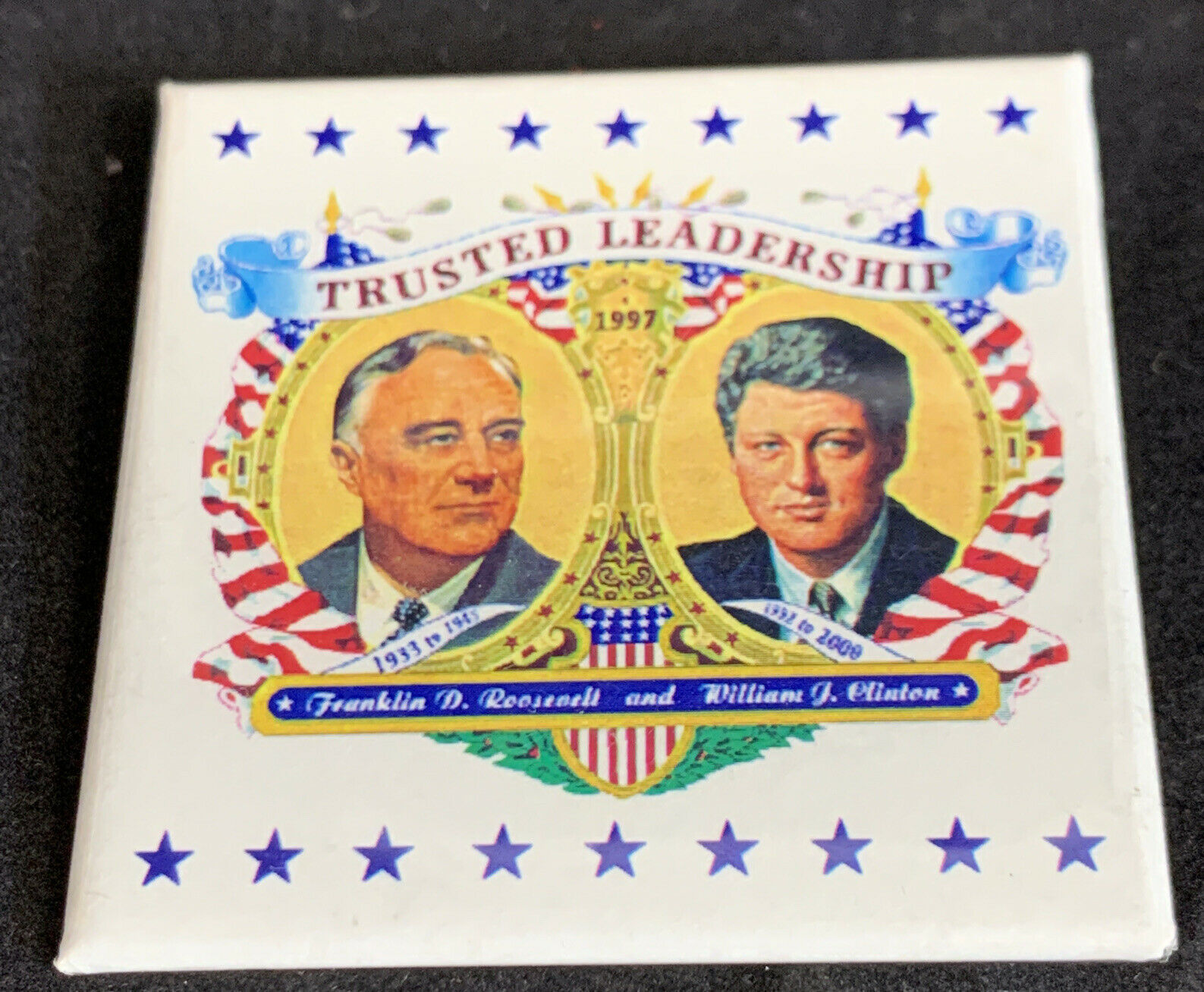 Bill Clinton FDR Roosevelt Presidential Election Button Pin Campaign KG - $8.91