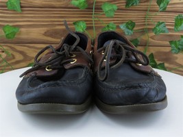 Sperry Top-Sider Sz 8.5 Boat Shoe Black Leather Men Lace Up  Medium (D, M) - $39.59