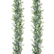 Faux Eucalyptus Garland Plant, 2 Pack Artificial Vines Hanging Eucalyptus Leaves - £25.16 GBP