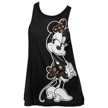 Disney&#39;s Minnie Mouse Polka Dot Character Juniors Tank Top Black - £8.75 GBP