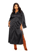 Women&#39;s Black Plus Size Cape Sleeve Shirt Dress (2XL) - $83.66
