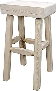 Montana Woodworks Homestead Collection Half Log Barstool, Clear Lacquer ... - $413.99