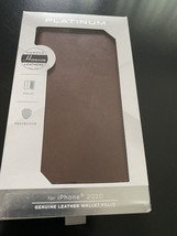 Platinum Leather Folio (Bourbon) iPhone 12 Pro Max - Genuine, Luxury - $14.79