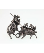 Sterling Silver Picadors on Horseback Brooch Made in Mexico Gorgeous - $195.07