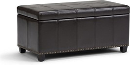 SIMPLIHOME Amelia 34 inch Wide Rectangle Lift Top Storage Ottoman, Transitional - £149.13 GBP