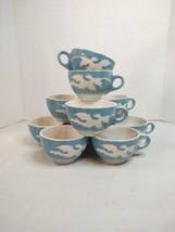 Set of 10 Vintage Syracuse China Blue Oakleigh Oak Leaf Cups Coffee Mugs - £36.50 GBP