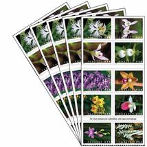 USPS Wild Orchids Forever Stamps - Booklet of 20 Postage Stamps (100 Stamps) - $80.00
