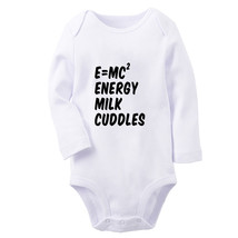 Energy Milk Cuddles Funny Romper Baby Bodysuit Newborn Jumpsuit Kids Long Outfit - £8.71 GBP