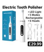 Electric Tooth Polisher | 6 Heads | LED | Rechargeable Teeth Cleaner &amp; W... - $716.71 MXN