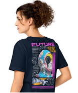 Unisex Organic Mid-Light T-Shirt – Future Back Print French Navy - $75.21 CAD