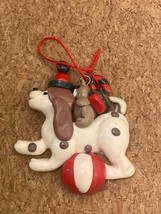 Vintage Melted Plastic Artistic Cute Dog Teddy Bear Christmas Ornament 2... - $121.15 MXN