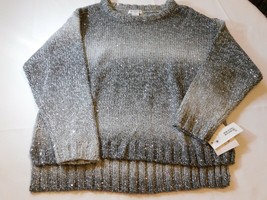 Liz Claibourne Petite Women&#39;s Ladies Long Sleeve Sweater PL Titanium Mul... - £18.51 GBP