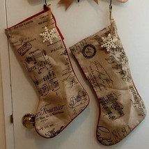 St.Nick&#39;s Choice 17.5&quot; Pair Of Jute Christmas Stockings - £17.51 GBP