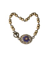 GORGEOUS VINTAGE JEWELED FILIGREE PEARL NECKLACE CHOKER - £23.97 GBP