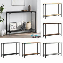 Industrial Wooden Large Wide Hallway Console Table Storage Shelf Metal Frame - £45.53 GBP+