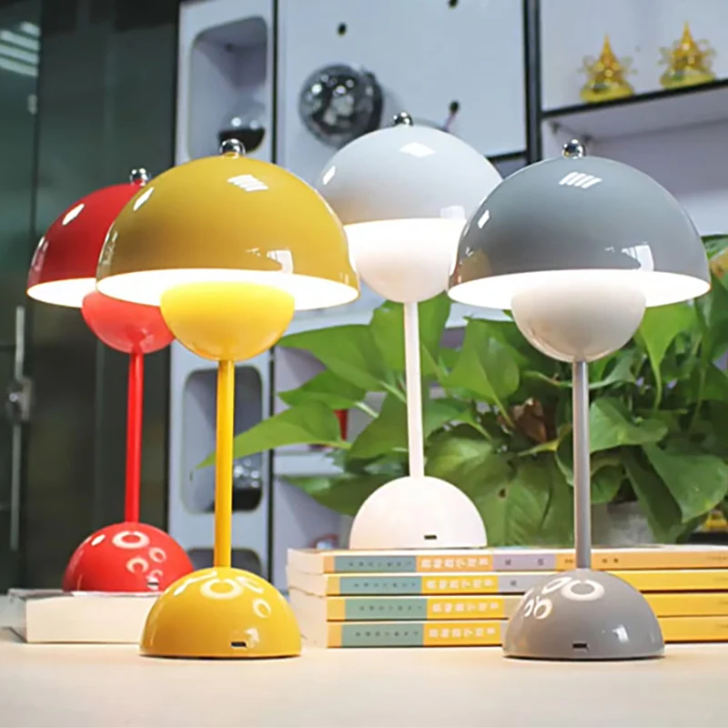 LED Table Lamps Rechargeable Mushroom Flower Bud Desk Lamp Touch Night L... - $16.66+