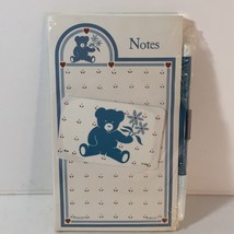 NOS 1986 Teddy Bear  Notepad With Magnet Back Marker &amp; Fridge Magnet Sea... - $10.78