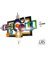 Unique Contemporary wall sculpture "Vibrant Moon"  wall decor 64"x39" Wall Decor - $544.49