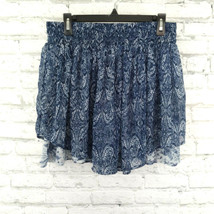Converse One Star Womens Skirt 8 Blue Floral Elastic Waist Layered Mini - £12.73 GBP