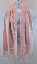 L) Women Pink Fringed Tassel Fringed Winter Scarf 62&quot; x 13&quot; - £4.66 GBP