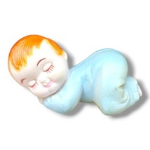 Vintage Sleeping Boy Red Head Plastic Wilton Cake Topper Reusable Figure... - $6.99