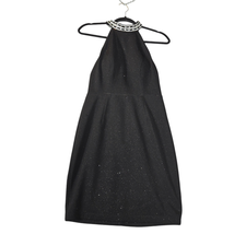 City Triangles Womens Size 7 Dress Black Draped Rhinestone Halter New Years - $193.73 MXN