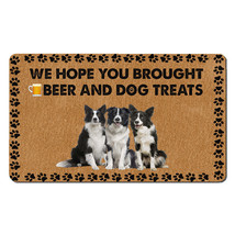 Funny Border Collie Dogs Doormat Beer And Dog Treats Mat Gift For Dog Mom Dad - £31.61 GBP